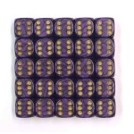 16mm Pearl Spot Dice - Pack of 25 Purple